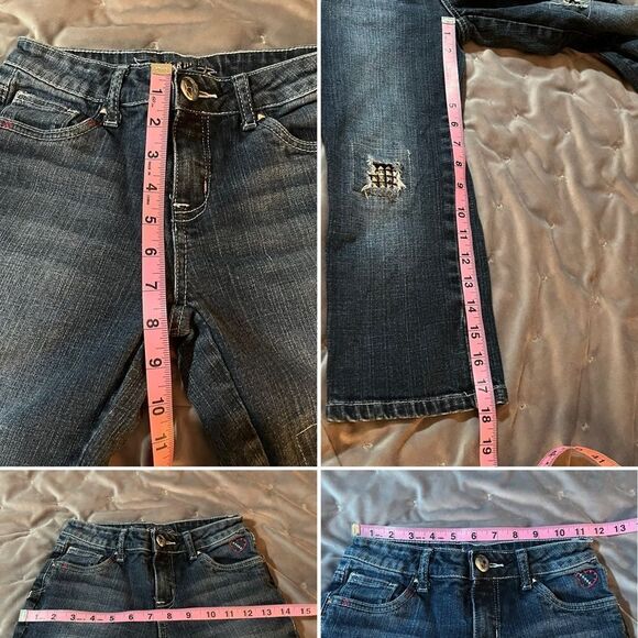 Monster High Kids Cropped Jeans Medium Embellished Blue 14 Slim - Picture 12 of 12